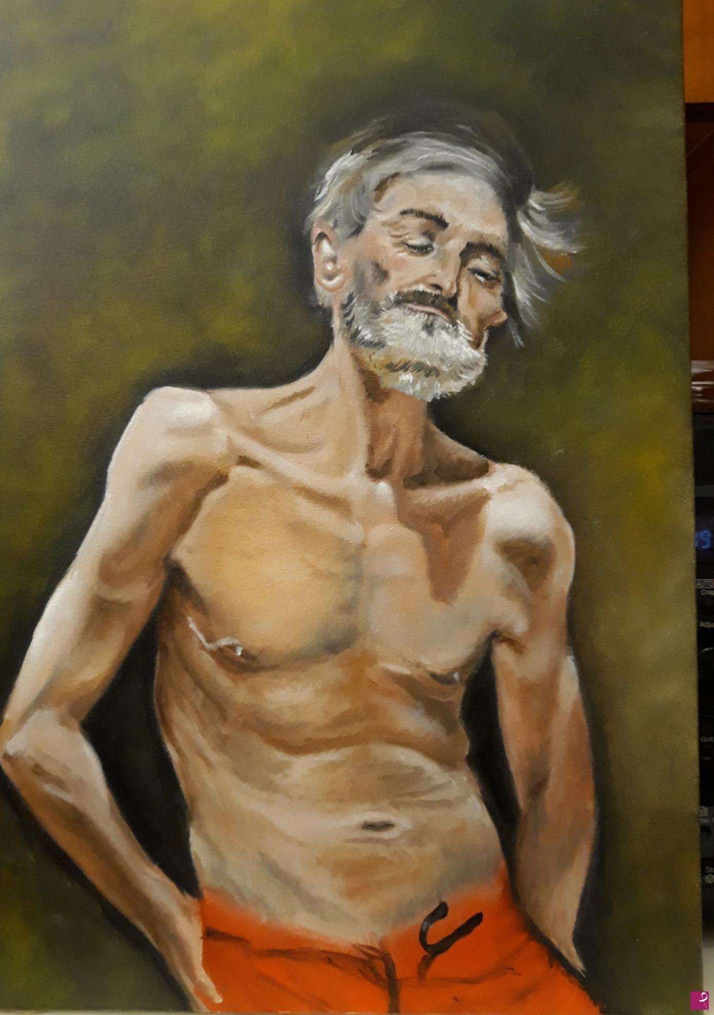 quadri in vendita online - Viejo desnudo al sol - copia opera di Mariano Fortuny