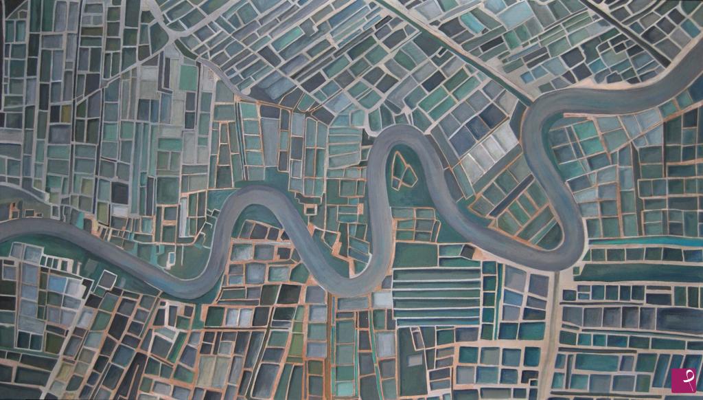 quadri in vendita online - Vietnam, mosaico d'acqua