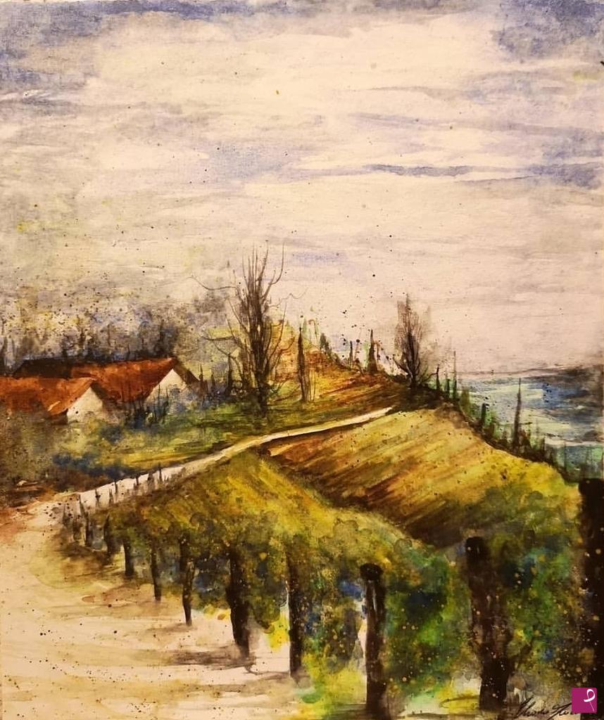 quadri in vendita online - Vigna in estate
