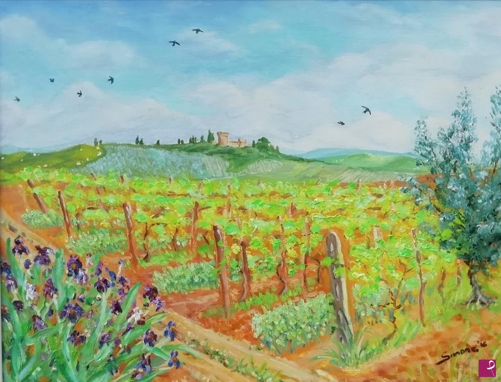 quadri in vendita online - Vigneti a Poppiano