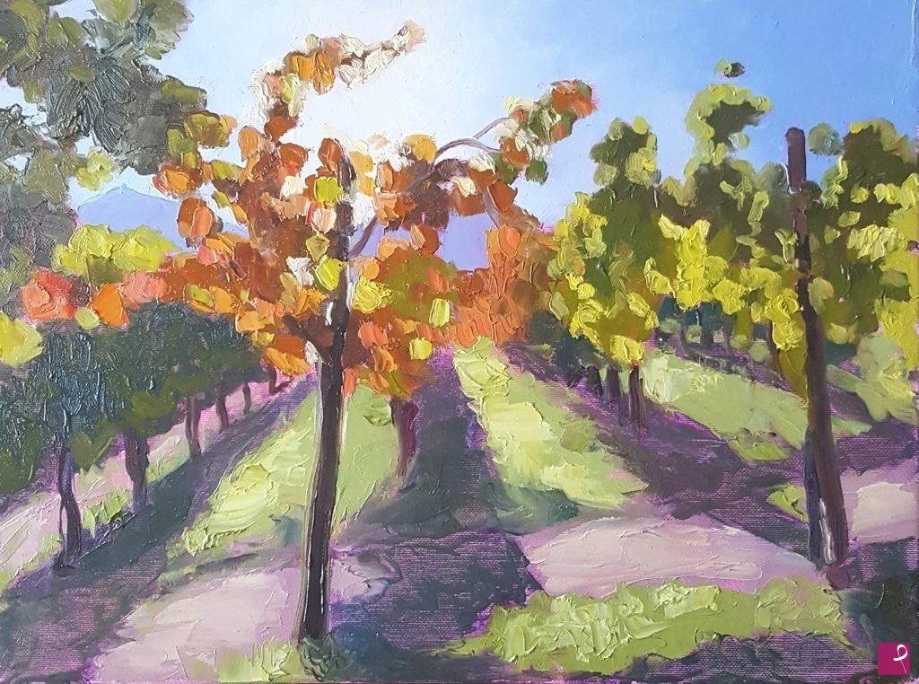 quadri in vendita online - "Vigneti in autunno"