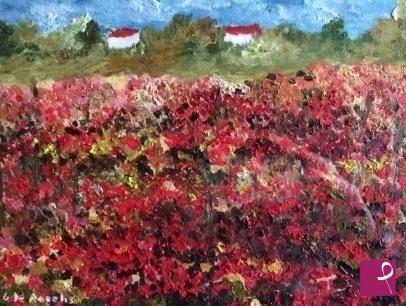 quadri in vendita online - Vigneto delle Langhe in autunno- 2015
