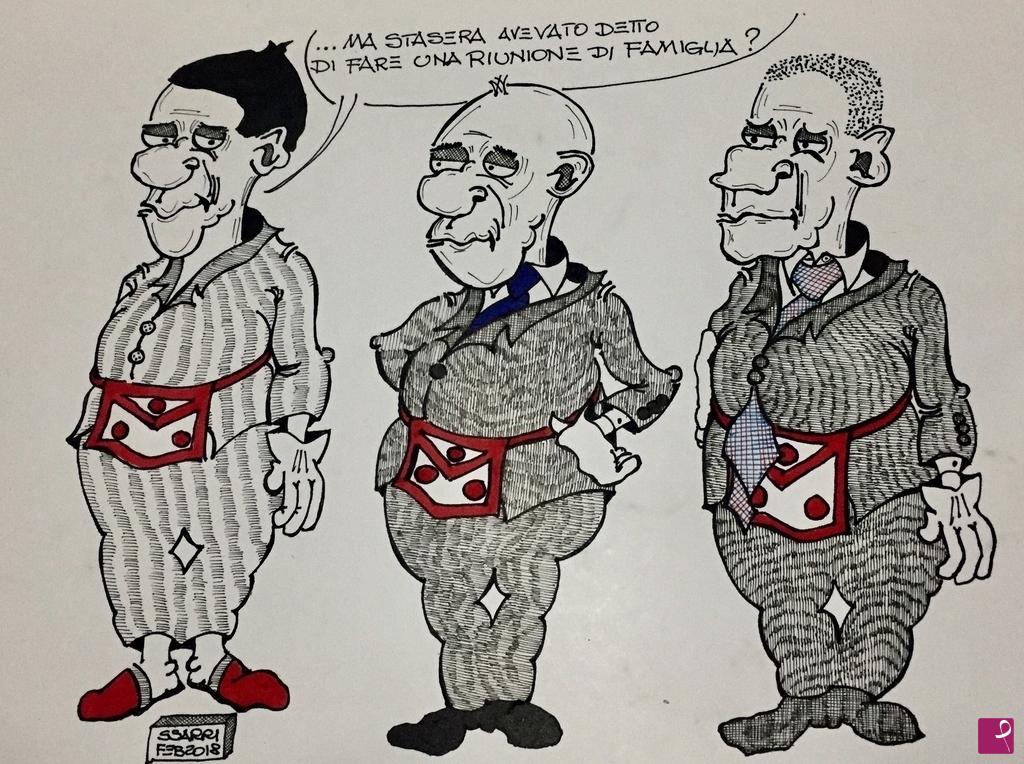 quadri in vendita online - VIGNETTA MASSONICA- riunione di famiglia 