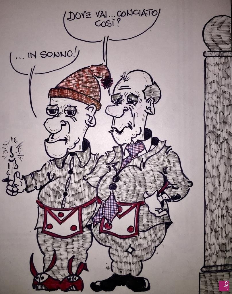 quadri in vendita online - Vignetta massonica- SONNO