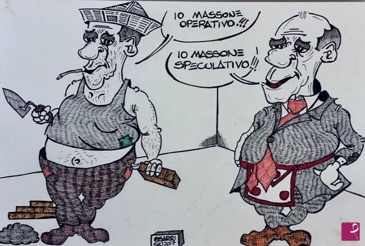 quadri in vendita online - Vignetta massonica 