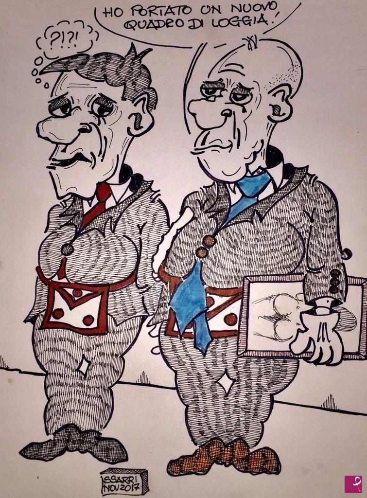 quadri in vendita online - Vignetta massonica 