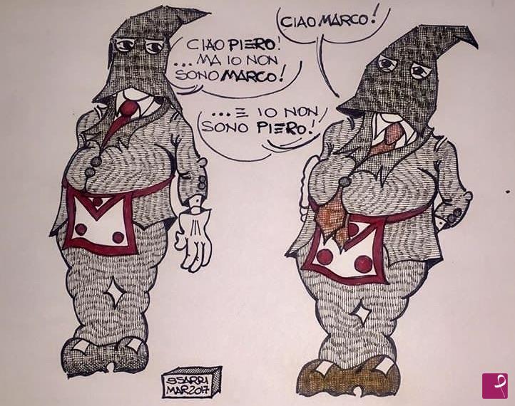 quadri in vendita online - Vignetta massonica 