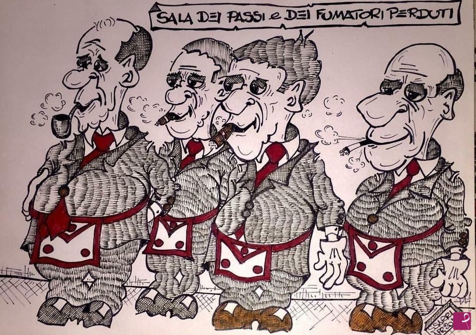 quadri in vendita online - Vignetta massonica 