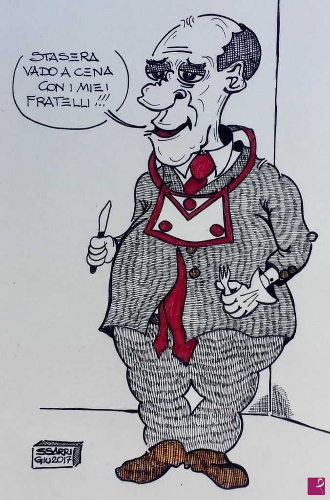 quadri in vendita online - Vignetta massonica 