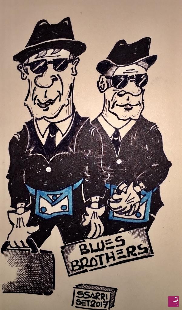 quadri in vendita online - Vignetta massonica: BLUES BROTHERS