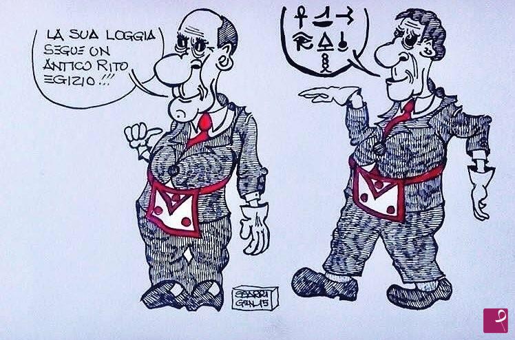 quadri in vendita online - Vignetta massonica-rito egizio