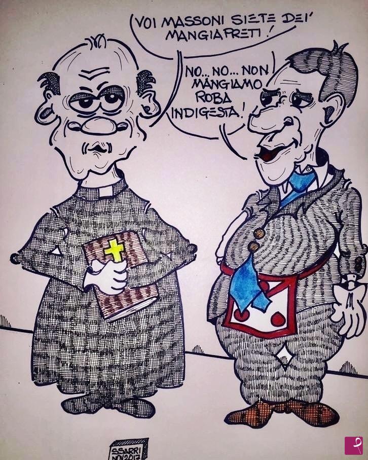 quadri in vendita online - Vignetta massonica: ROBA INDIGESTA