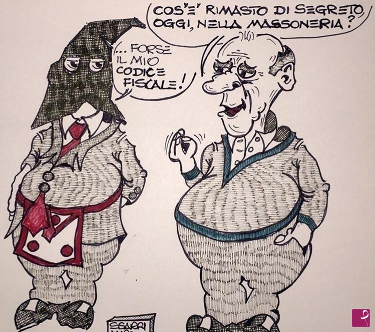 quadri in vendita online - Vignetta massonica: SEGRETO
