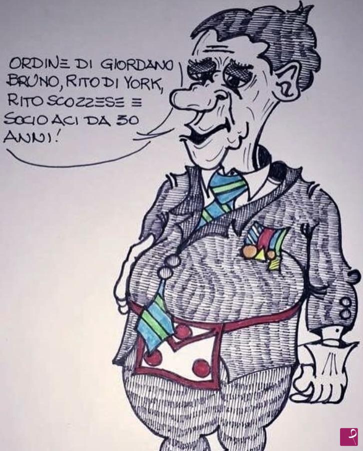 quadri in vendita online - Vignetta massonica-SOCIO ACI