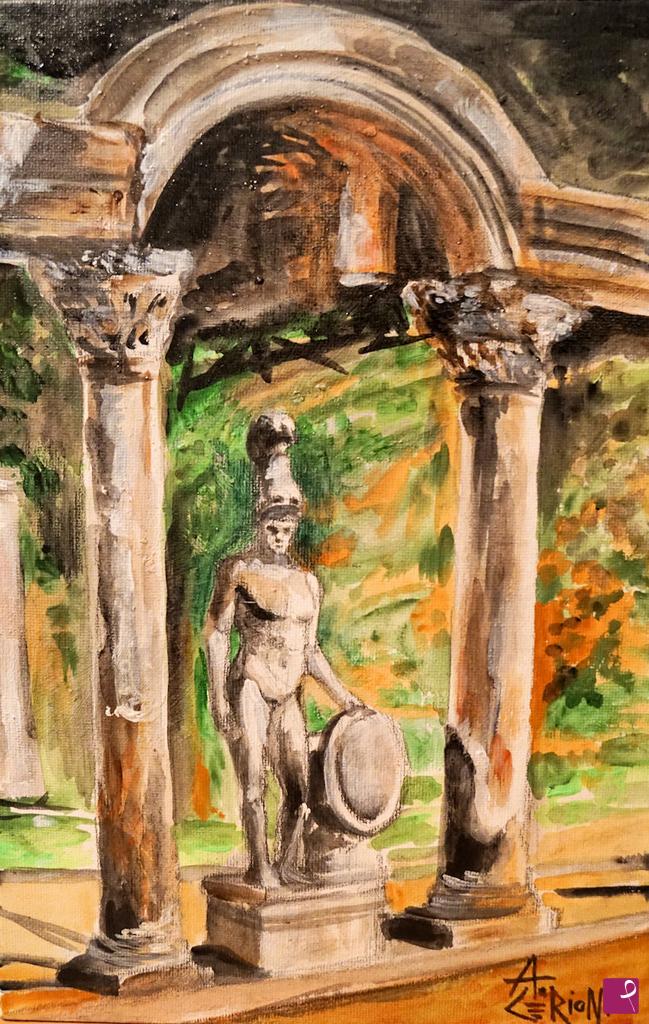 quadri in vendita online - VILLA ADRIANA A TIVOLI IL CANOPO