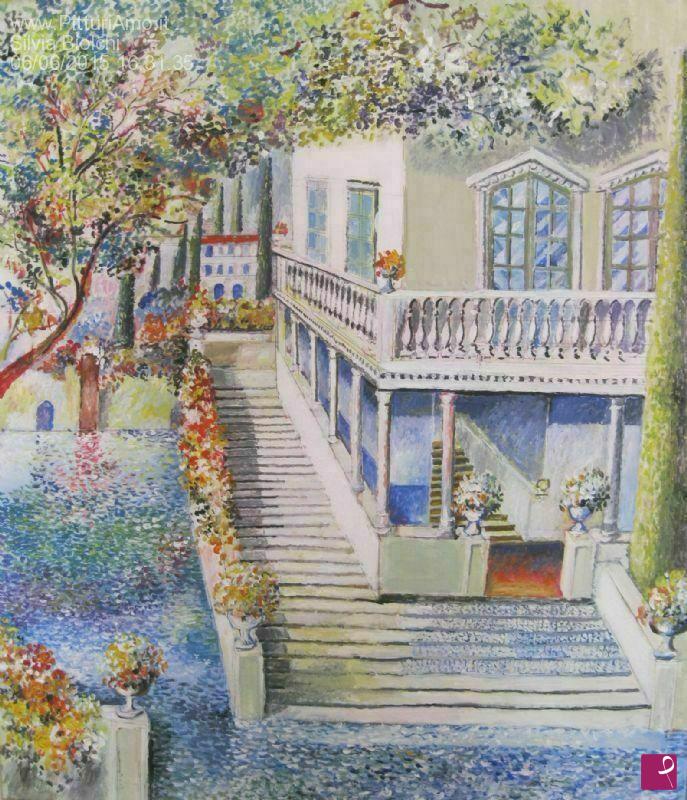 quadri in vendita online - villa sul lago