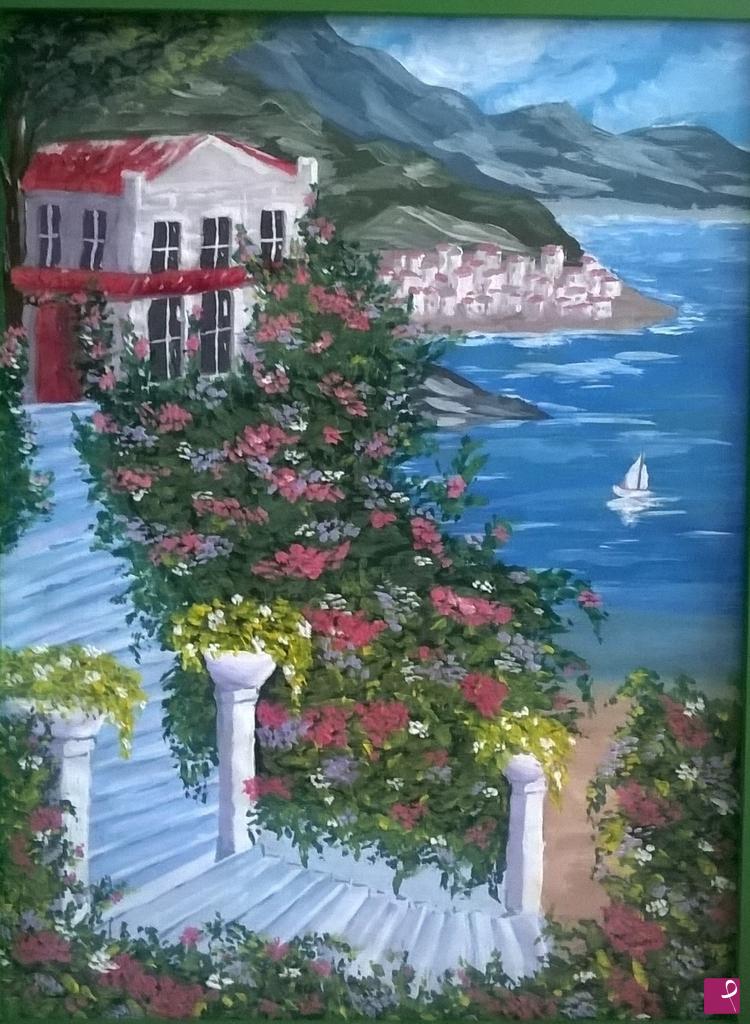 quadri in vendita online - Villa sul mare