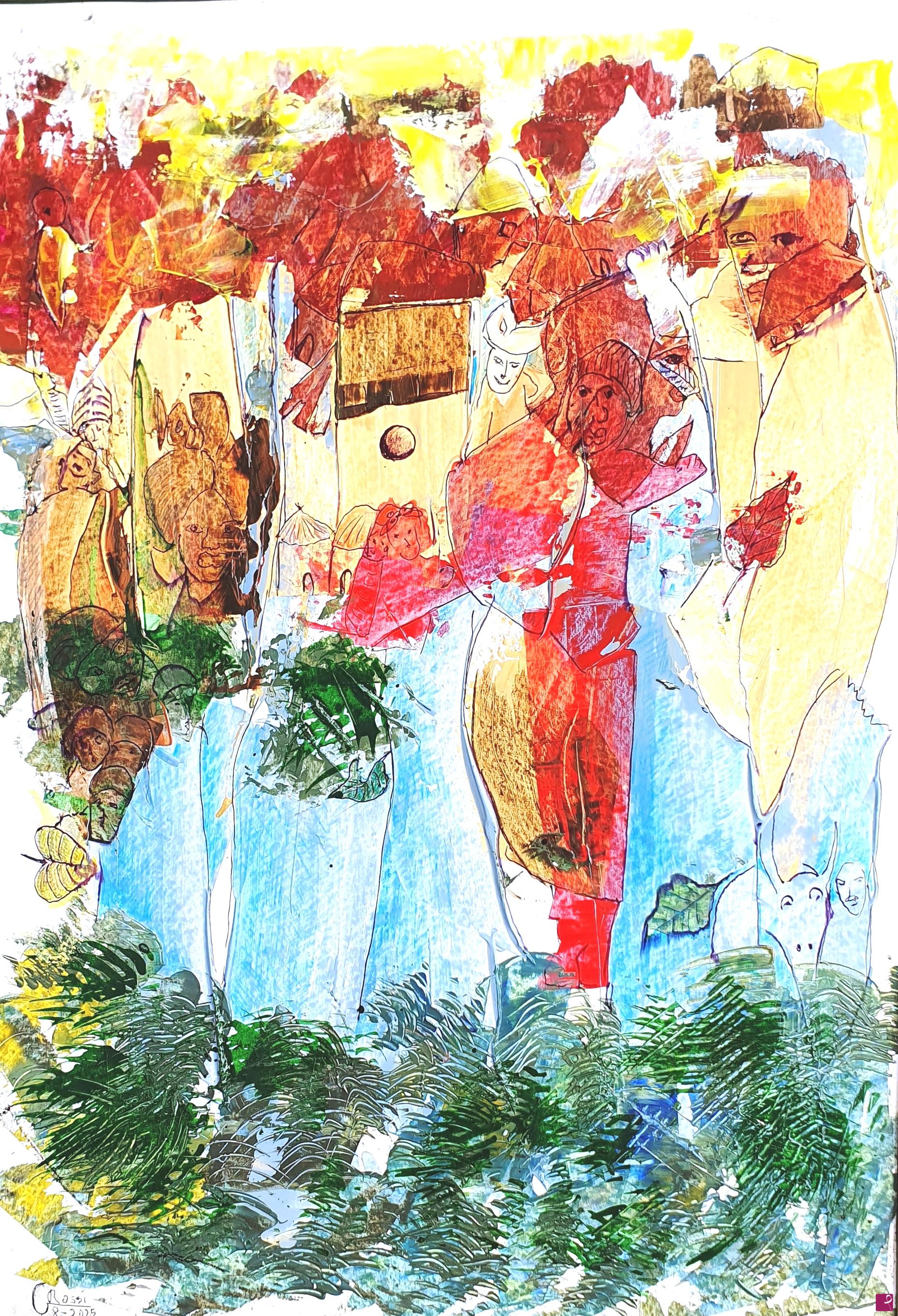 quadri in vendita online - Villaggio Africano 35x50 cm 