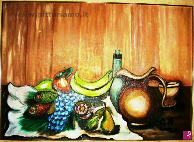 quadri in vendita online - Vino e frutta