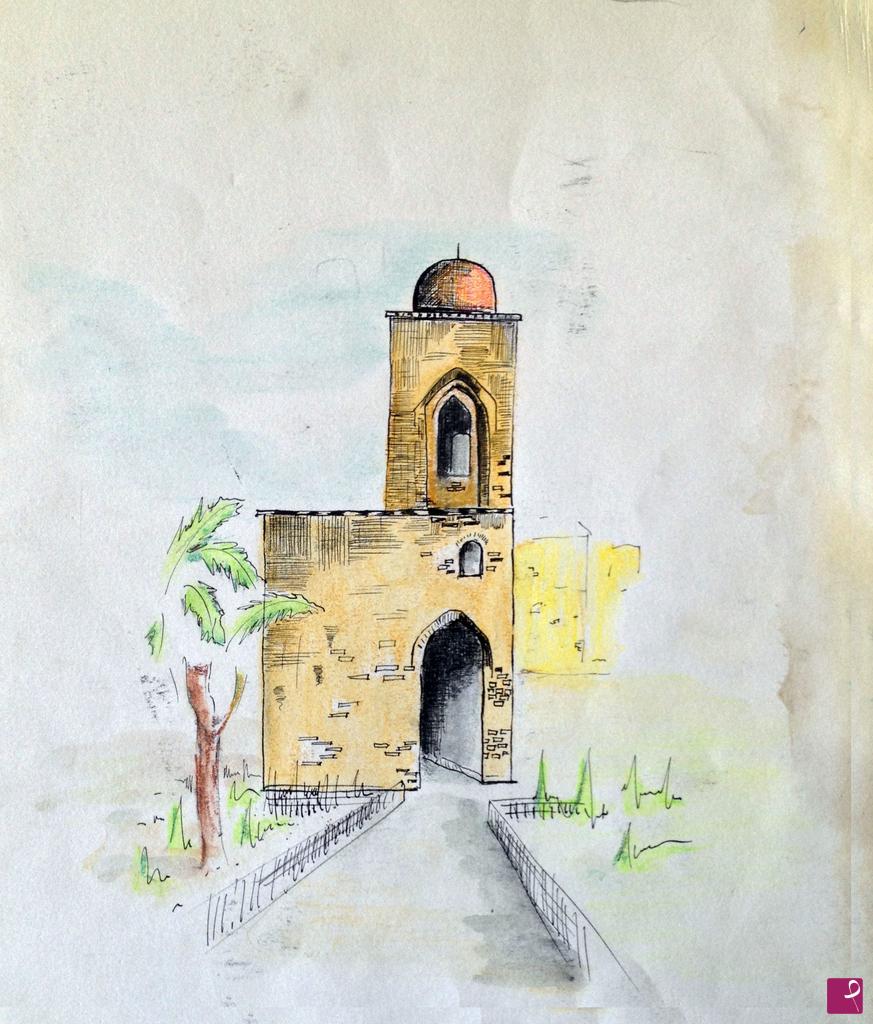 quadri in vendita online - Vintage antico tempio sacro siciliano 