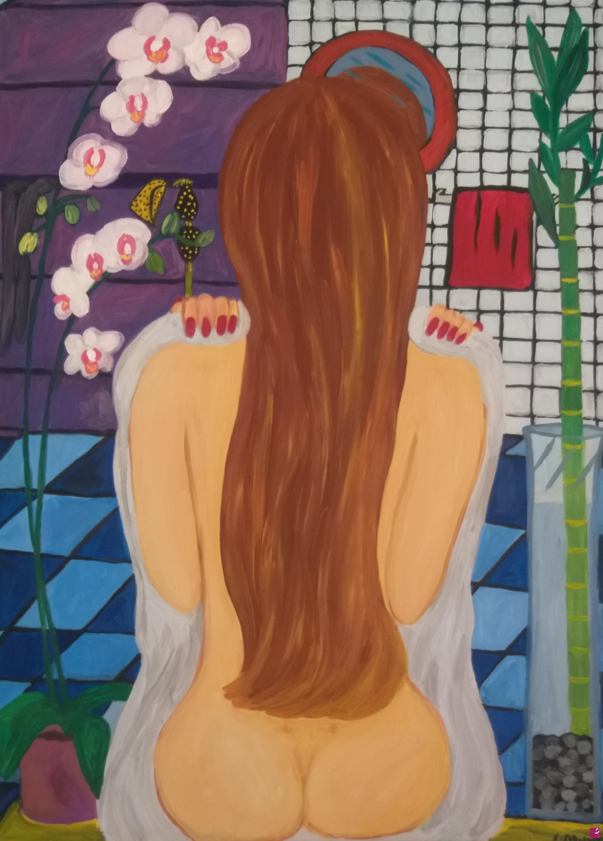 quadri in vendita online - "Viola" olio su tela 50x70