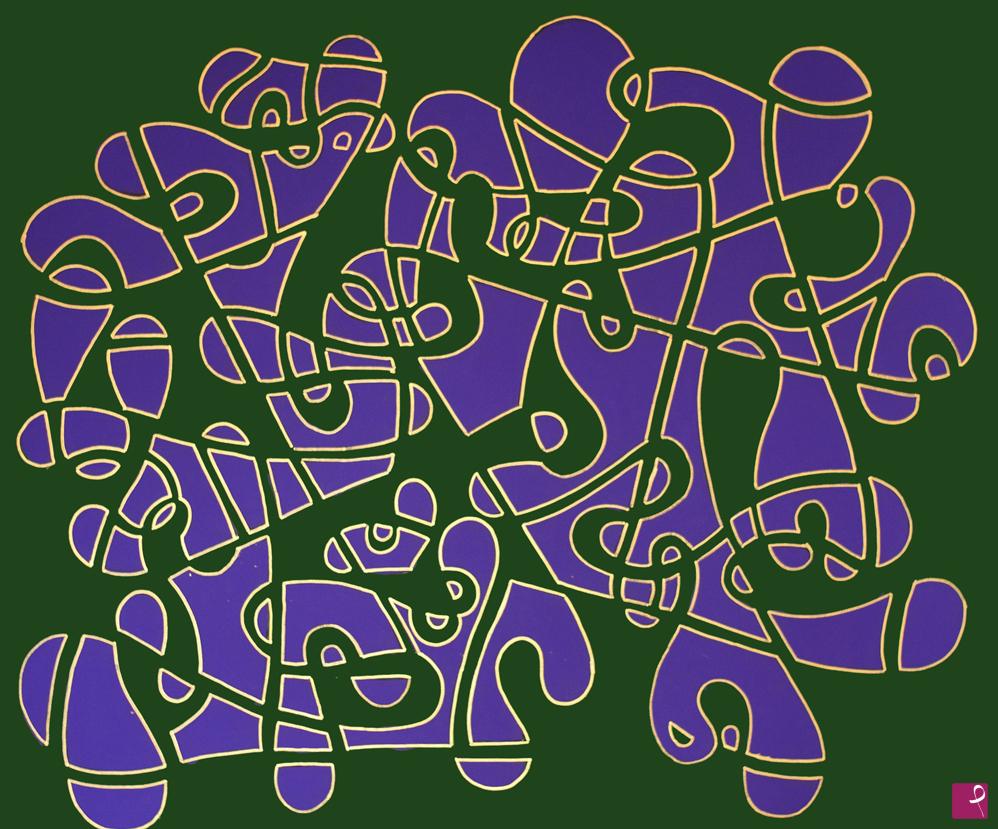 quadri in vendita online - viola-verde