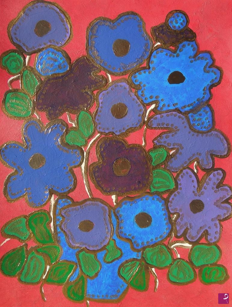 quadri in vendita online - Violet and blue flowers - 519