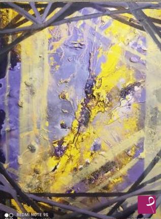quadri in vendita online - violet and yellow