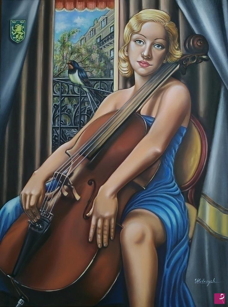 quadri in vendita online - Violoncellista