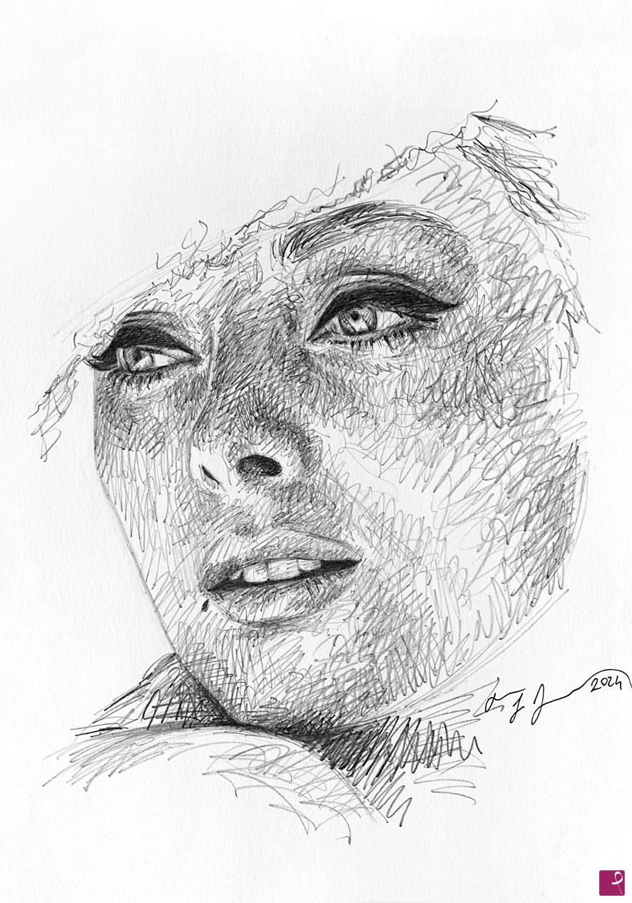 quadri in vendita online - Virna Lisi sketch