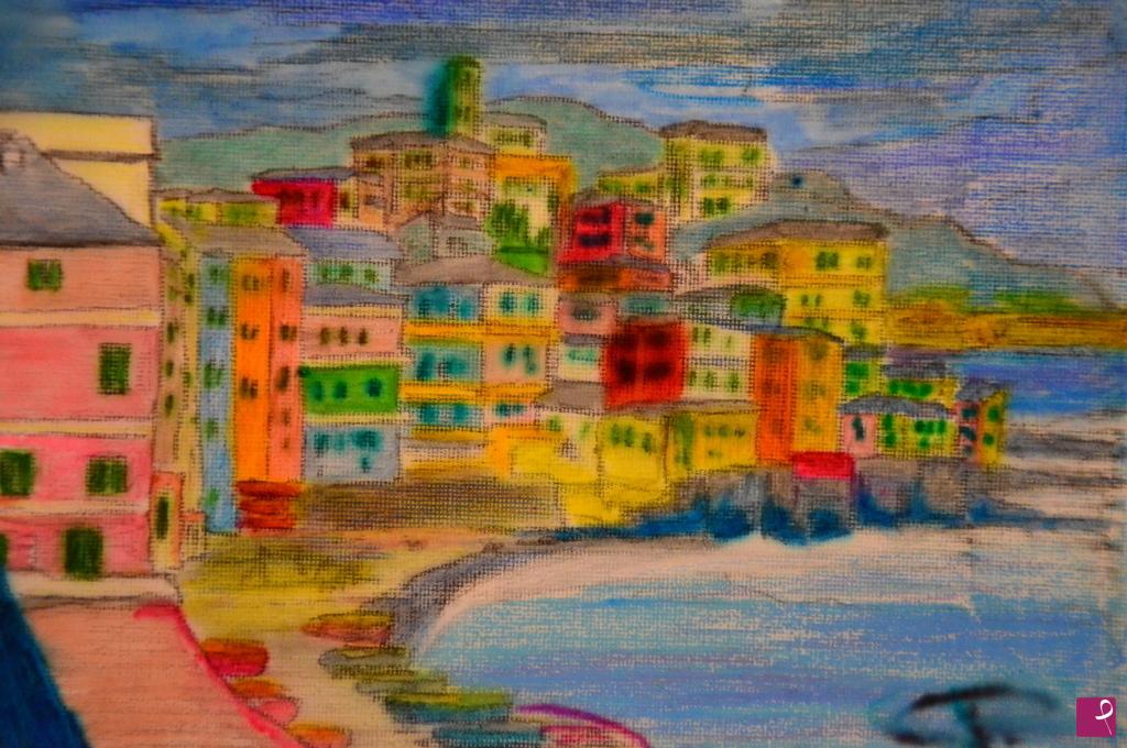 quadri in vendita online - VISIONE DI BOCCADASSE (GENOVA) NELLA GIORNATA PIU' CALDA DI UN'ESTATE