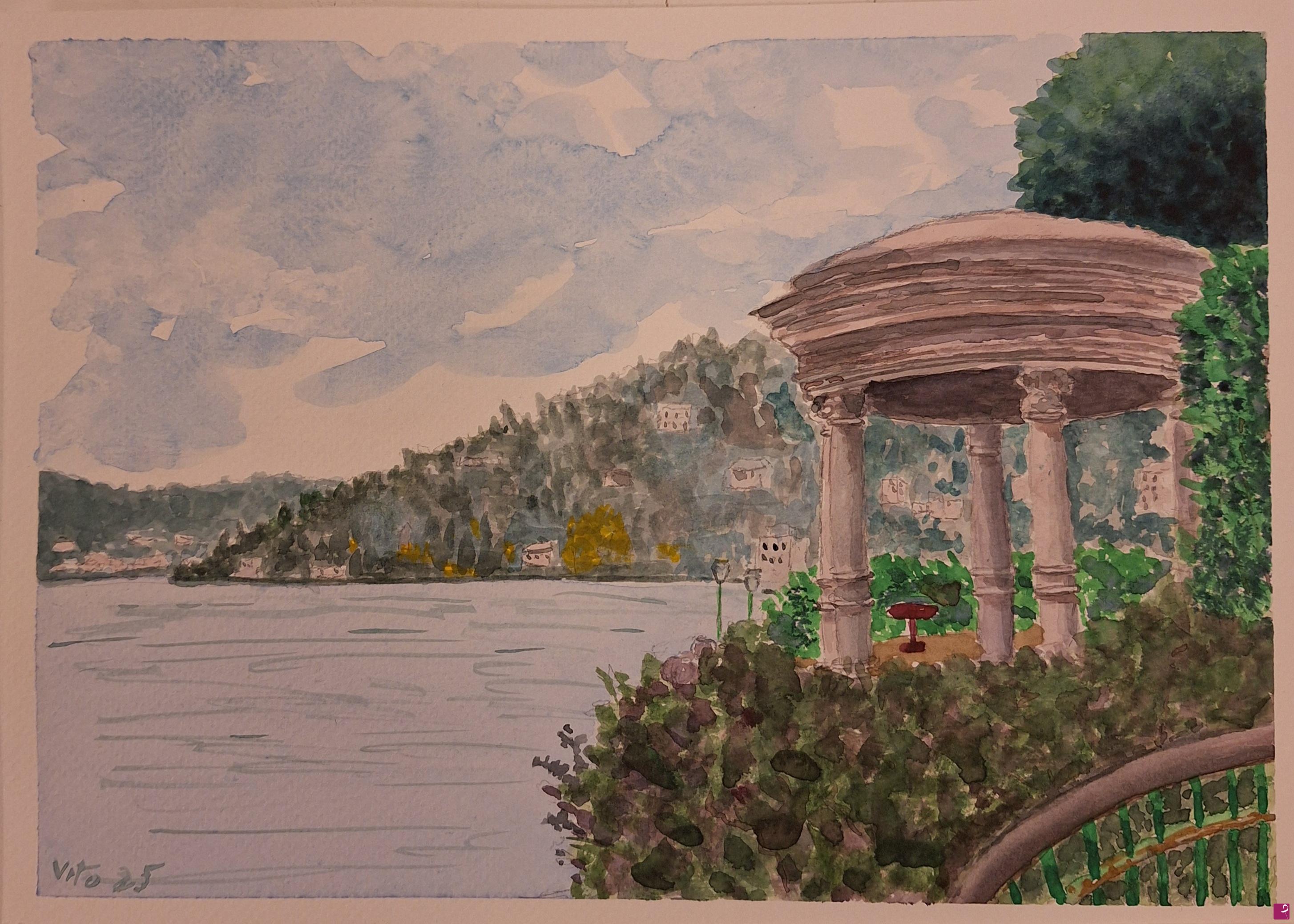 quadri in vendita online - Vista del Lago di Como