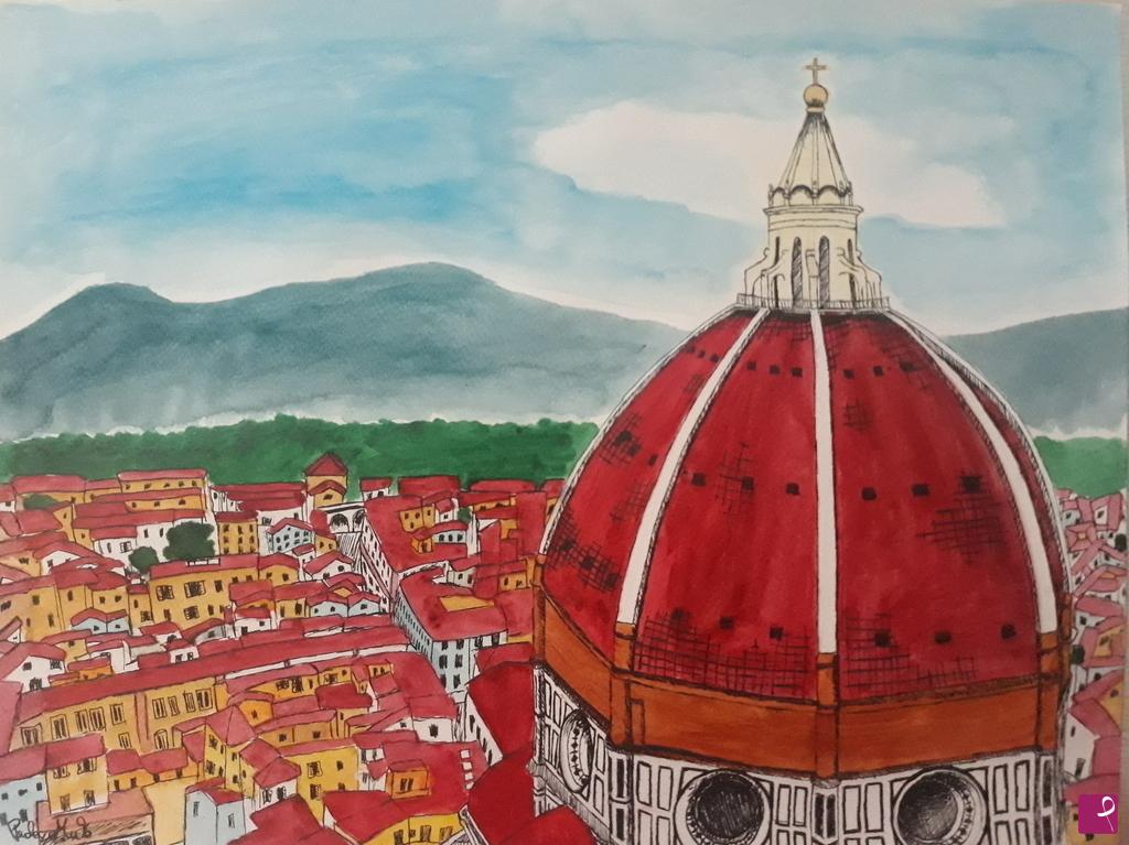 quadri in vendita online - Vista di Firenze dal campanile di Giotto