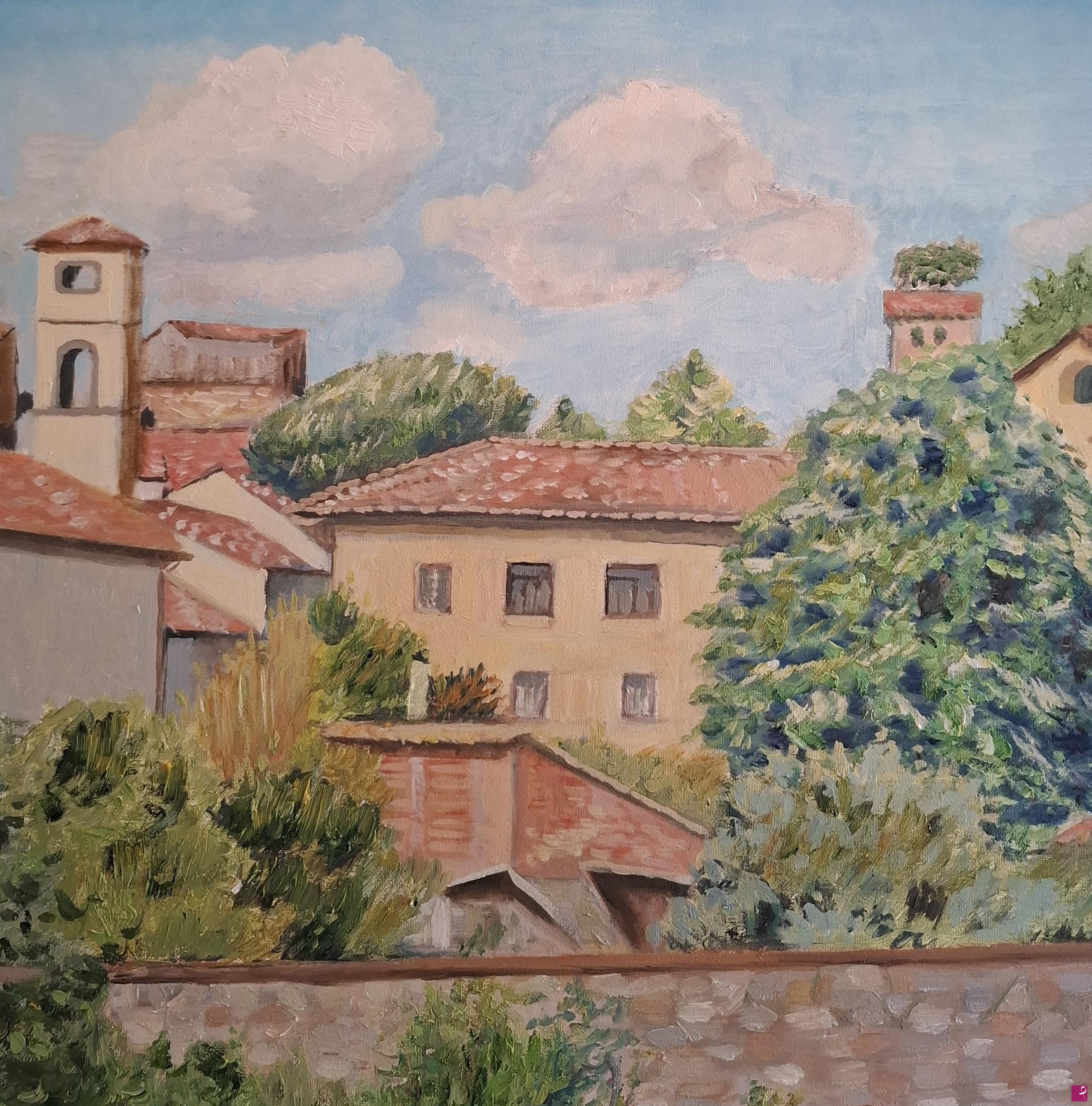 quadri in vendita online - Vista di Lucca dalle Mura