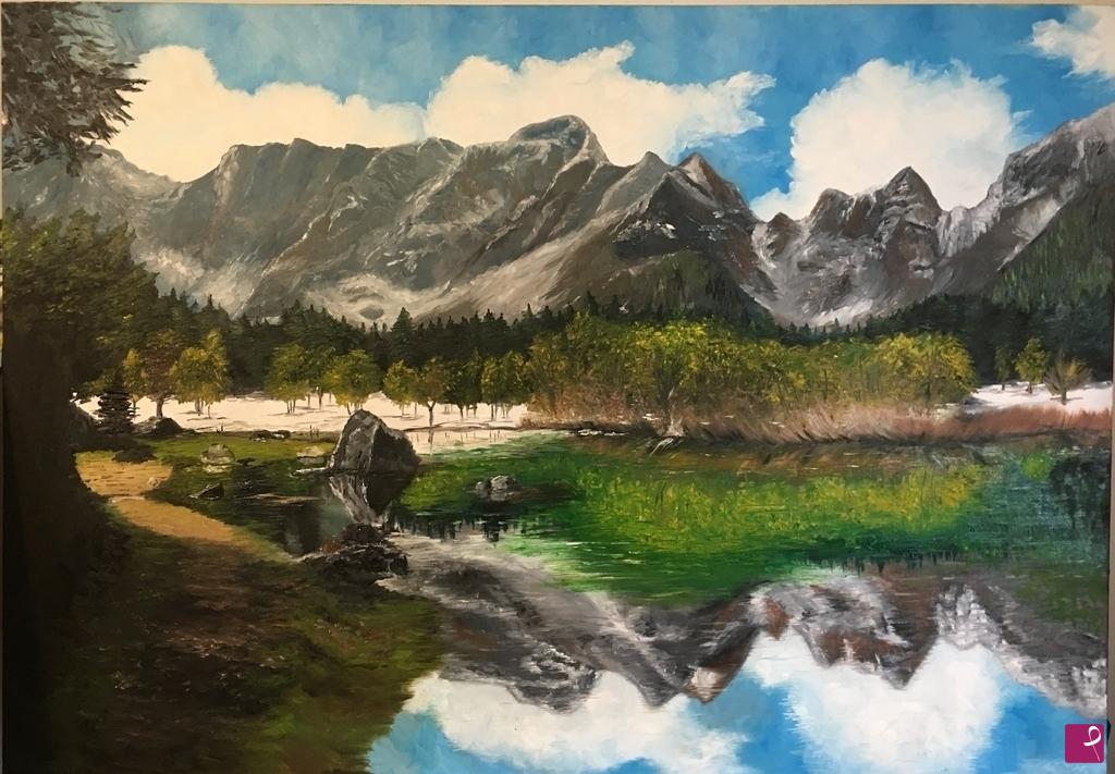 quadri in vendita online - Vista sui Laghi di Fusine