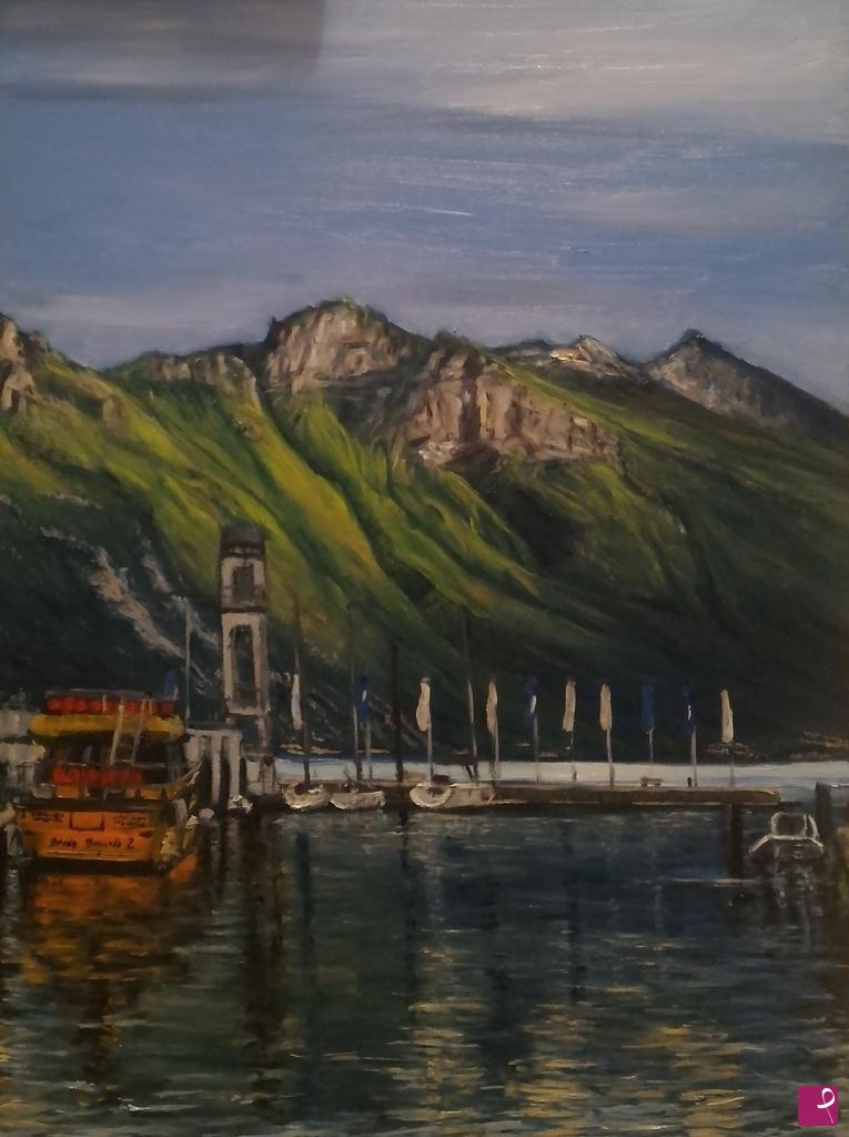 quadri in vendita online - Vista sul Lago di Garda