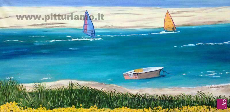 quadri in vendita online - Vista sul mare - Vue sur la mer