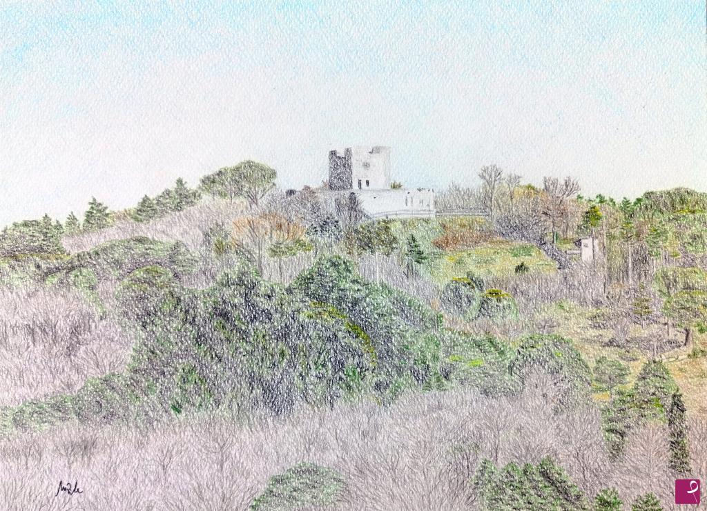 quadri in vendita online - Vista sulla Rocca di Monfalcone