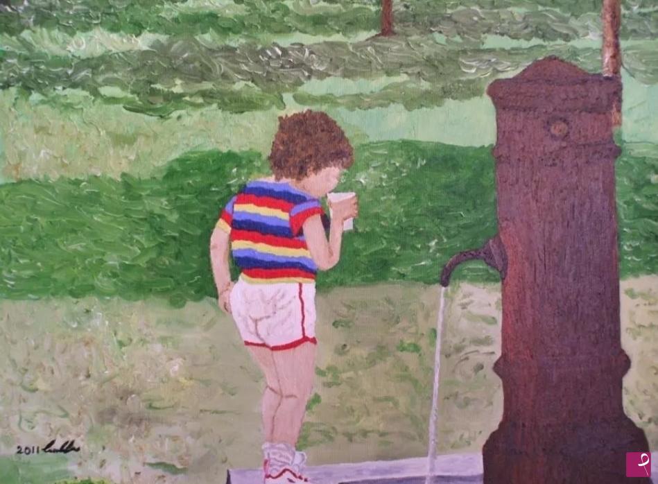 quadri in vendita online - Vita. La leggerezza di un bambino e la semplice efficacia del "nasone", compagni di una gioventù romana. 