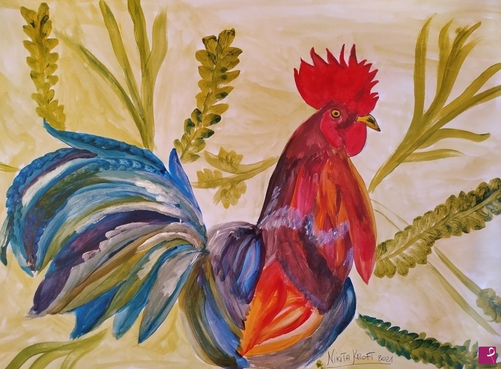 quadri in vendita online - “ VOLEVO UN GALLO “ 