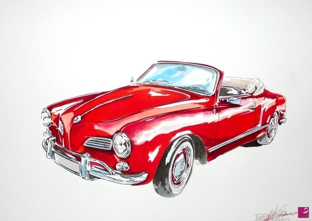quadri in vendita online - VOLKSWAGEN KARMANN CABRIOLET 1960