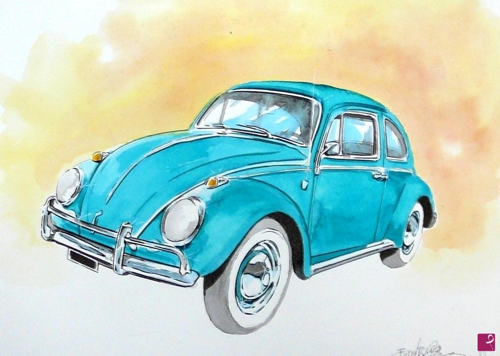 quadri in vendita online - VOLKSWAGEN MAGGIOLINO 1962