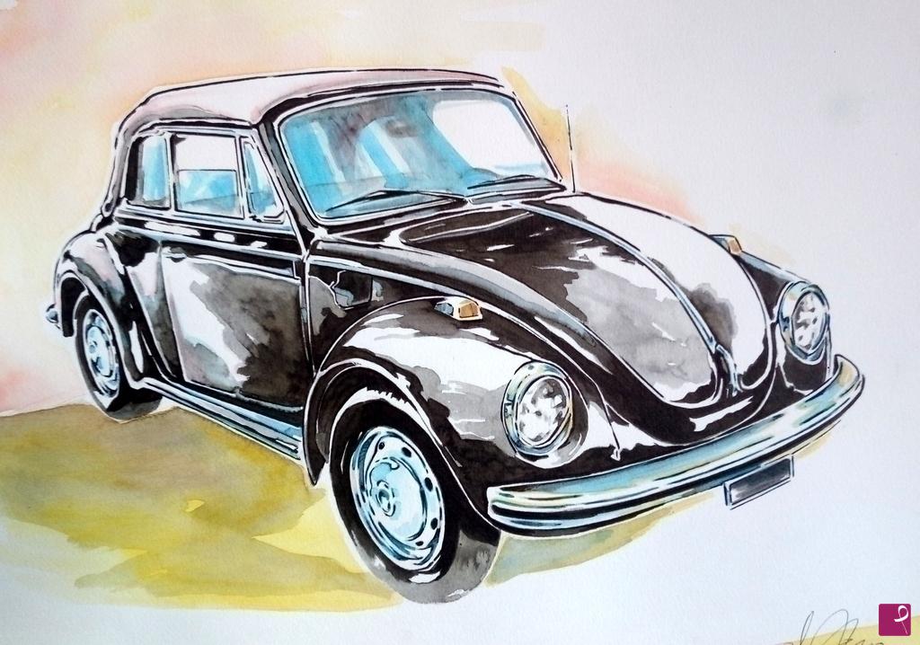 quadri in vendita online - VOLKSWAGEN MAGGIOLONE CABRIOLET 1977