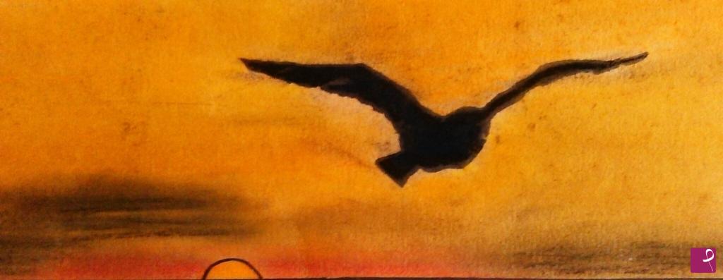 quadri in vendita online - Volo al tramonto