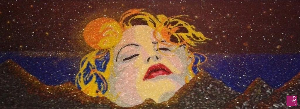 quadri in vendita online - Volto di donna (tra monti e cielo)