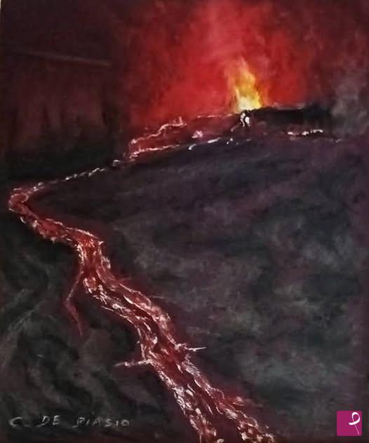 quadri in vendita online -  Vulcano Etna  in   eruzione