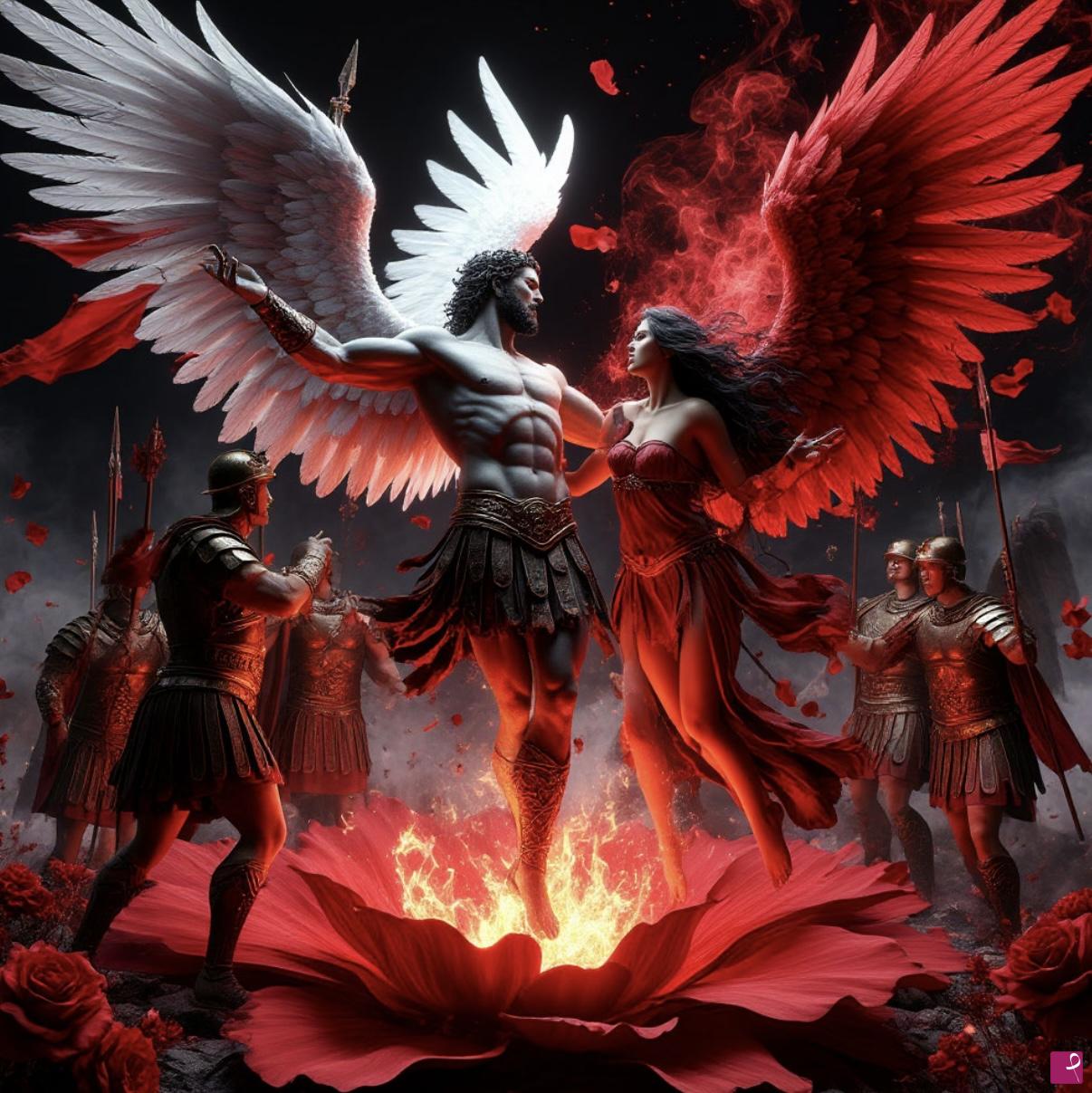 quadri in vendita online - Warriors and Angels 