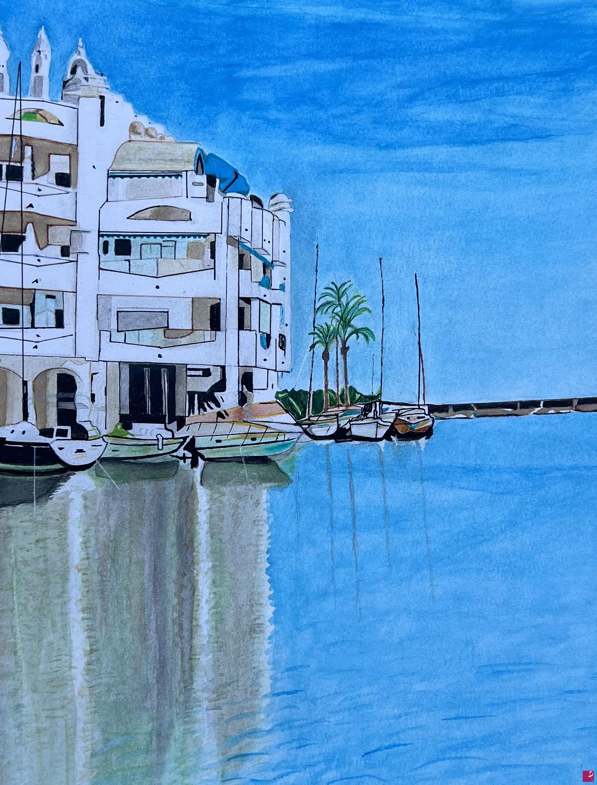 quadri in vendita online - Waterfront illustration