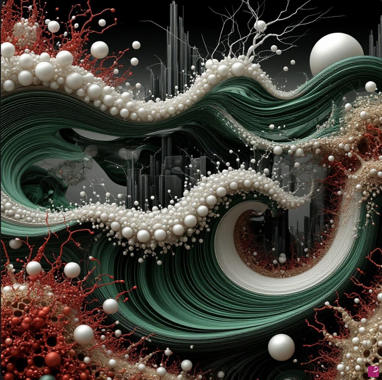 quadri in vendita online - Waves of Pearls