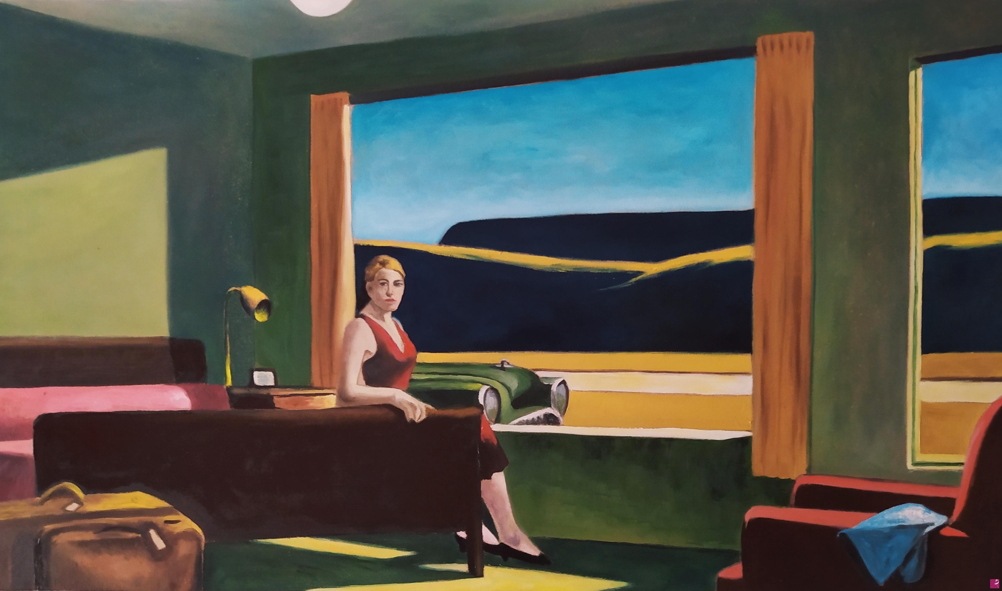 quadri in vendita online - Western Motel edward hopper falso d'autore
